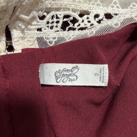 Free People V for Victorian Lace Long Sleeve Jacquard Mini Dress - Picture 7 of 12